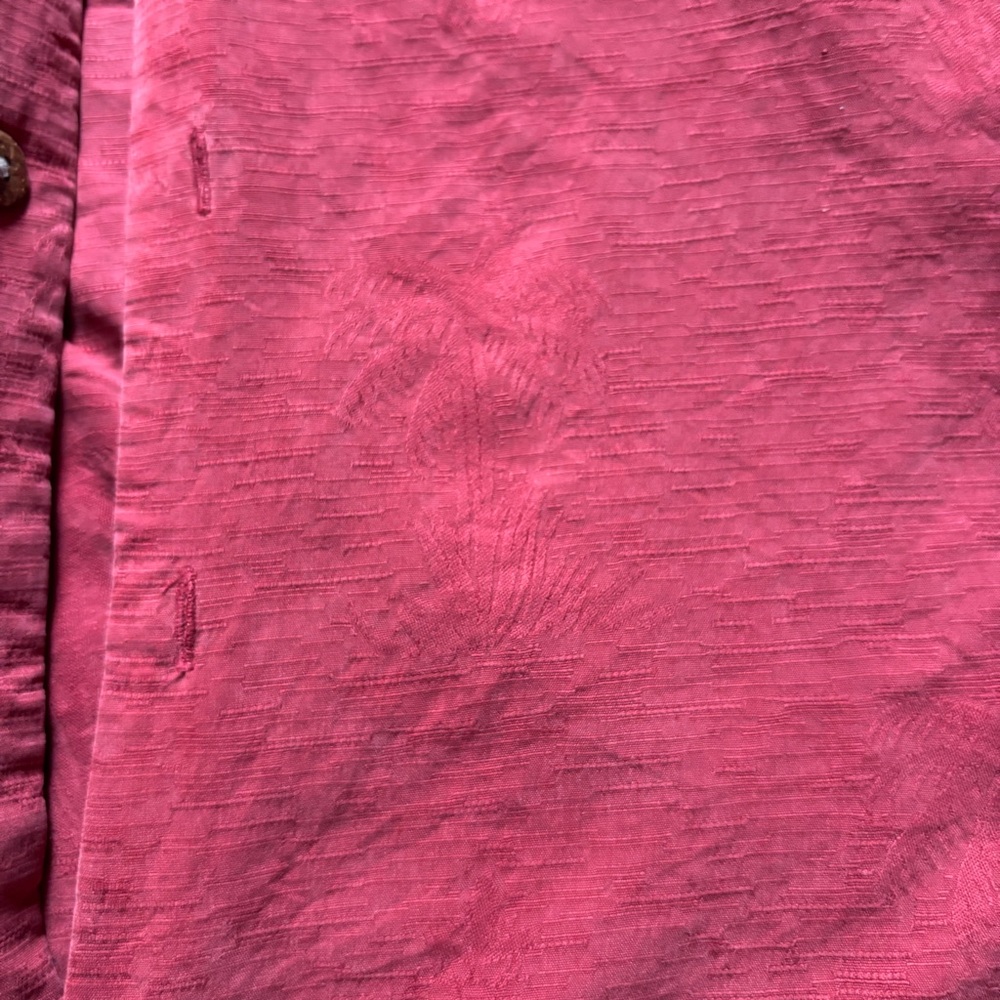 Vintage 90s 100% silk Burgundy Button Down Shirt for Men size m - Picture 6 of 8